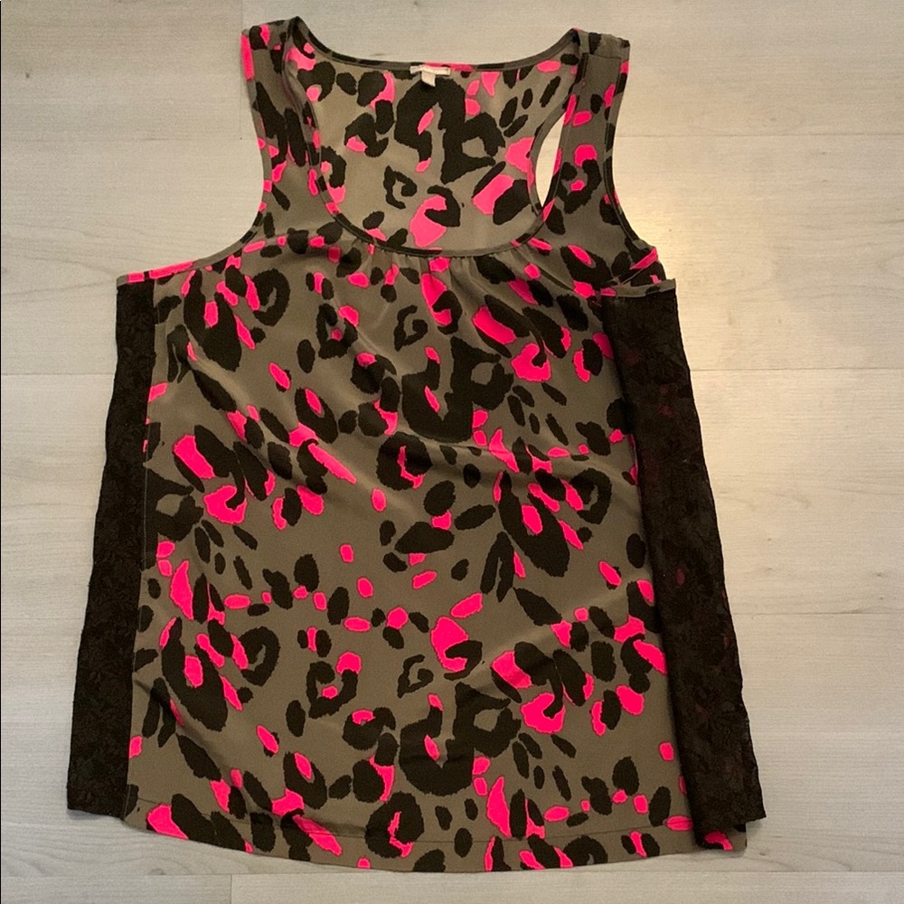 Charlotte Russe Brown Sleeveless Tank Top with Leopard Print